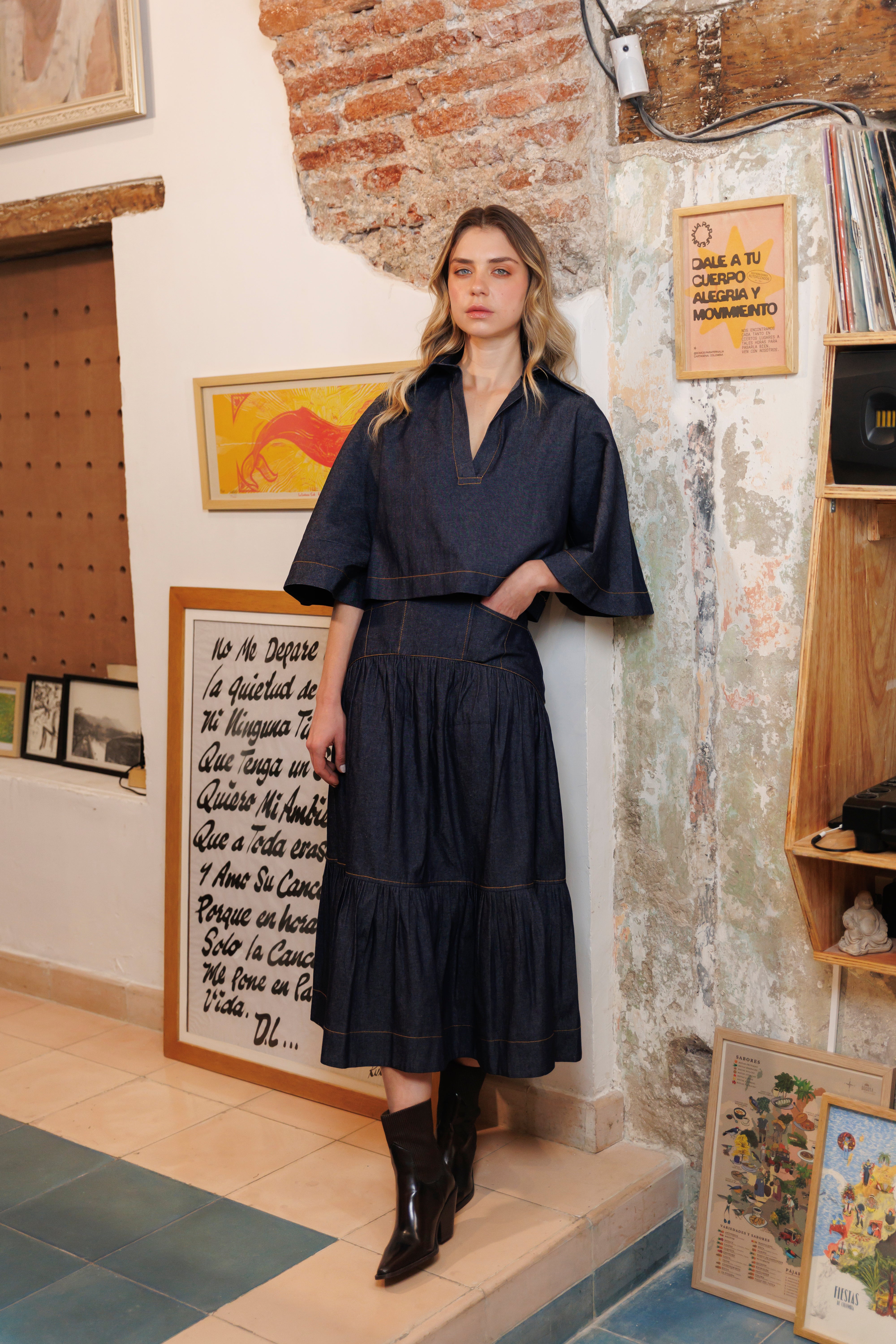 Camisa Cropped Denim