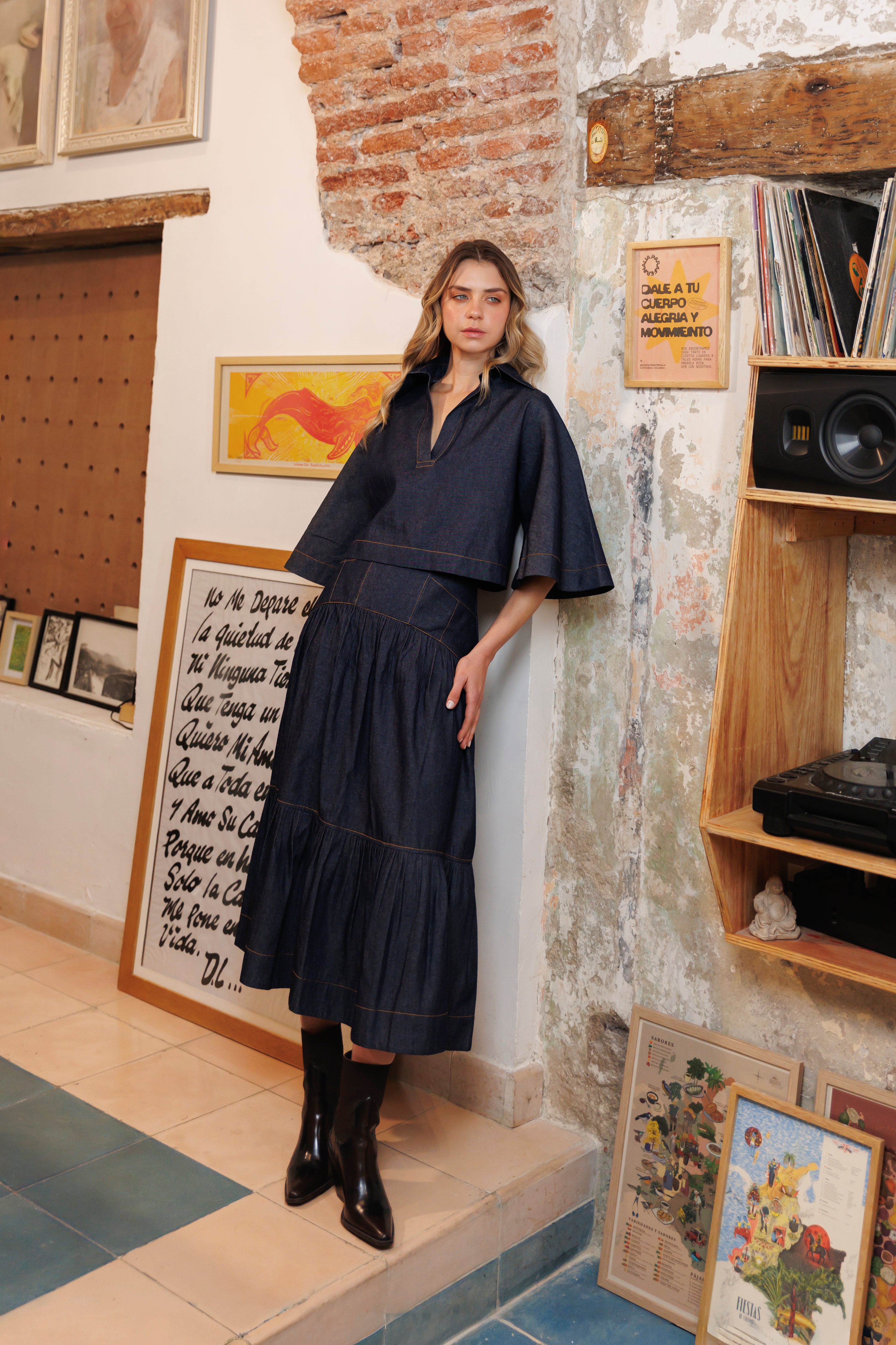 Camisa Cropped Denim