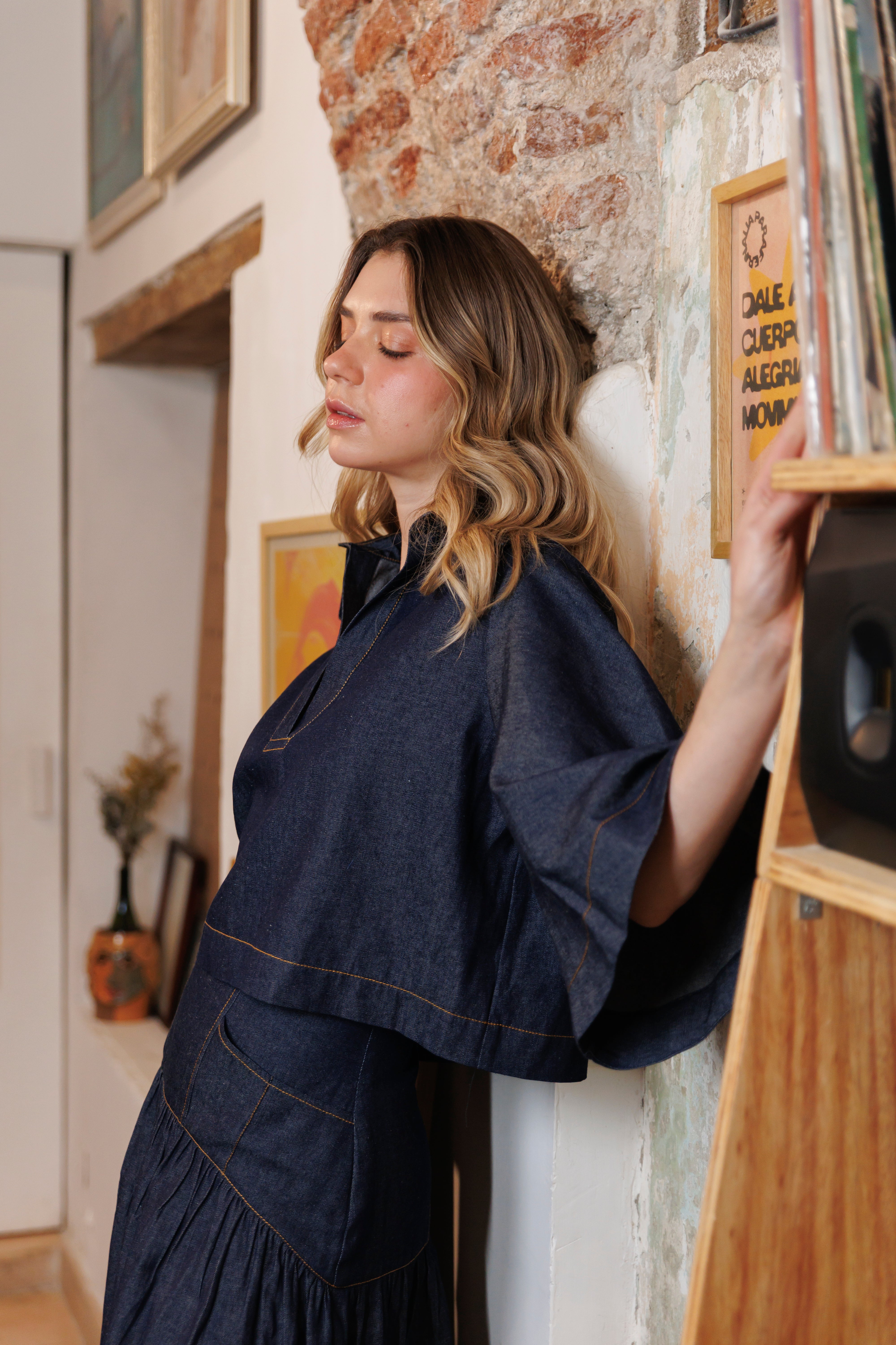 Camisa Cropped Denim