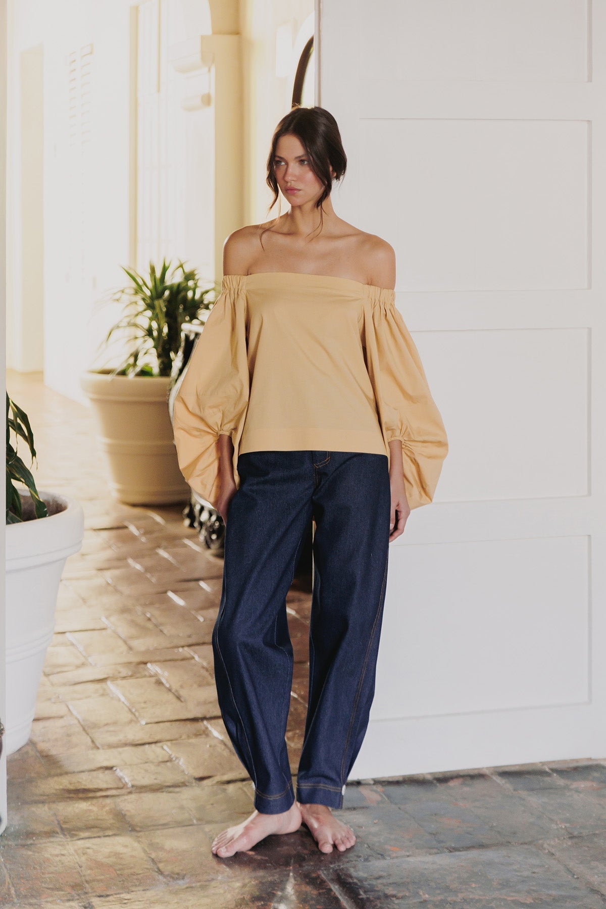 PANTALON BARREL DENIM AZUL
