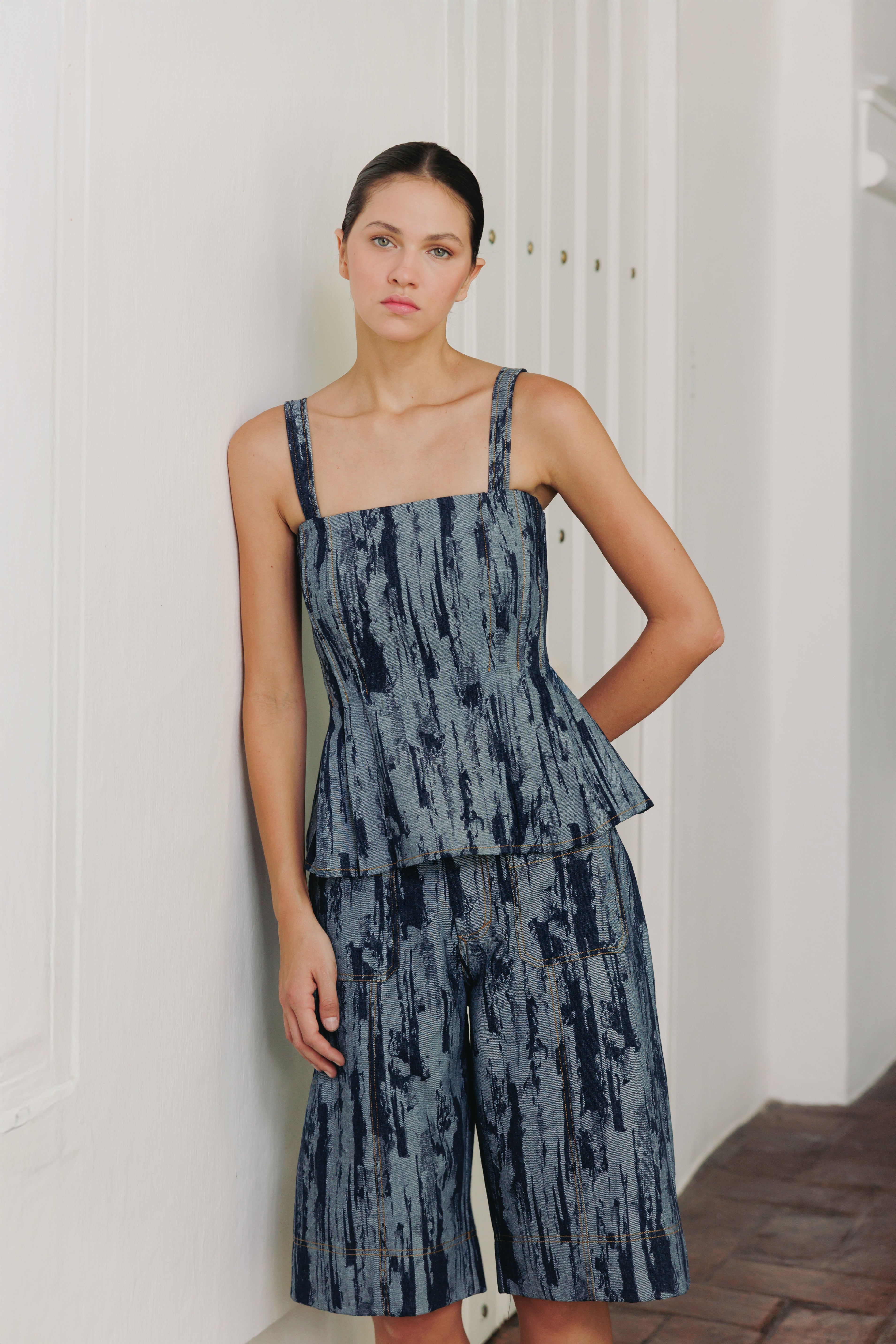 BERMUDA DENIM MANCHAS