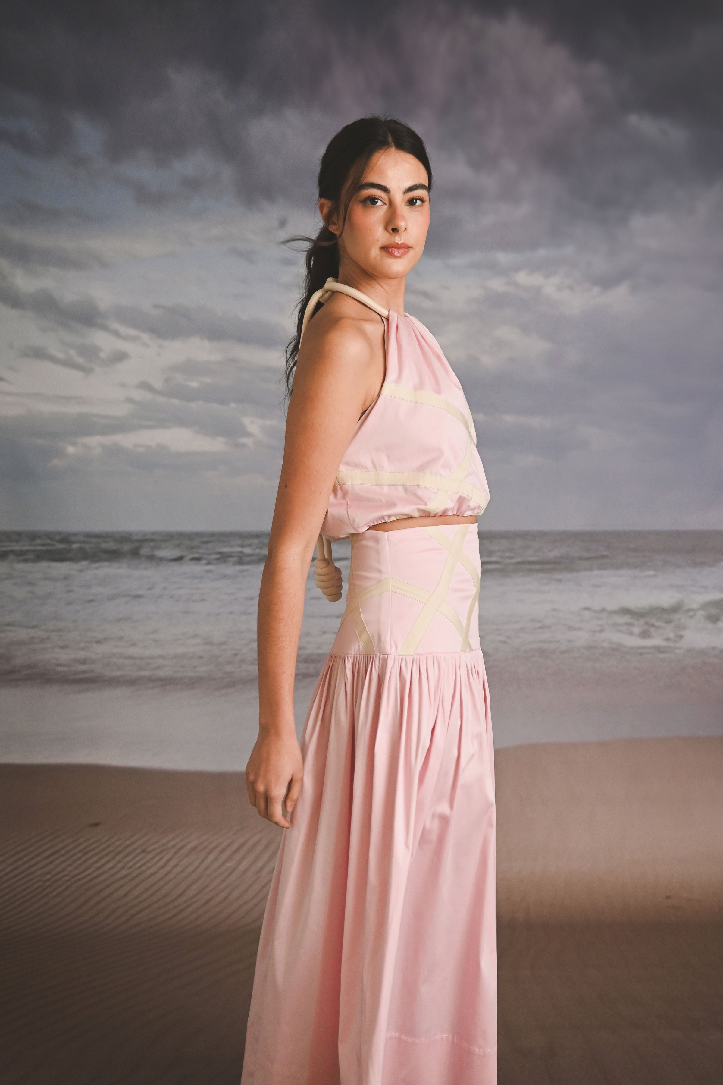 TOP HALTER ALGODÓN BICOLOR